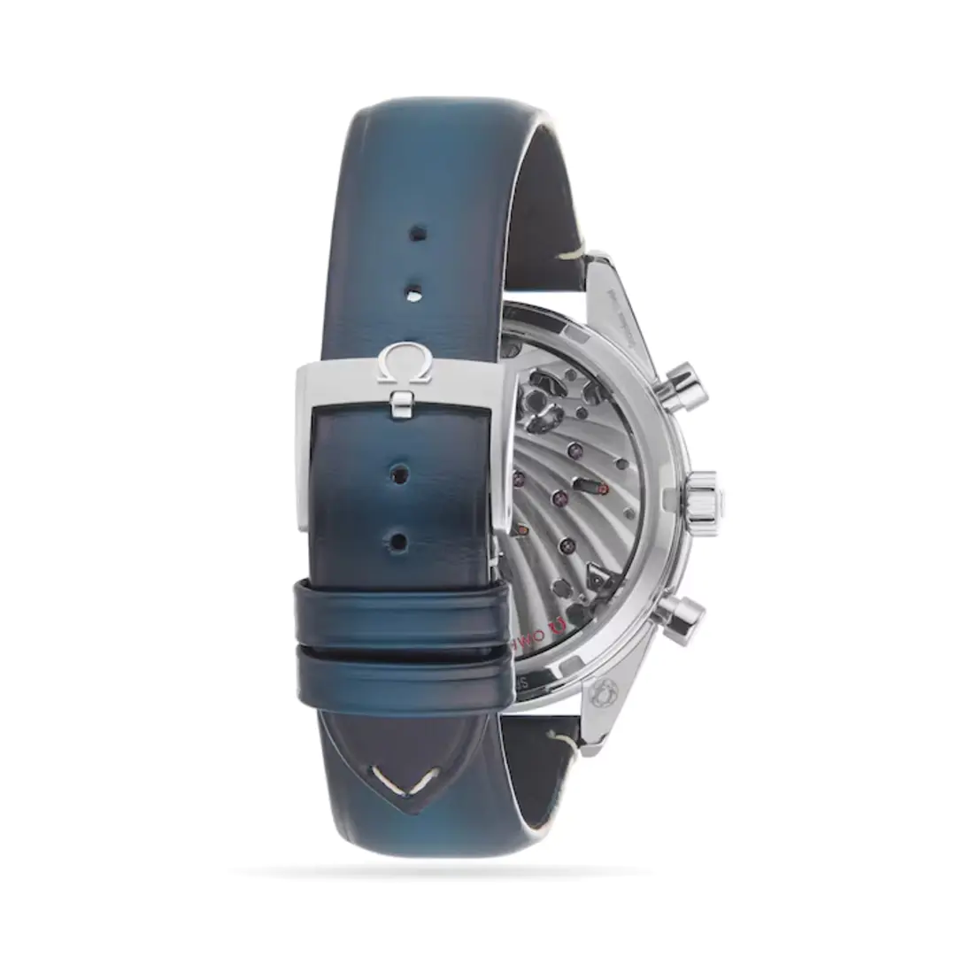 OMEGA Speedmaster '57 40.5mm Blue Dial Chronograph Leather Strap Watch - Image 6