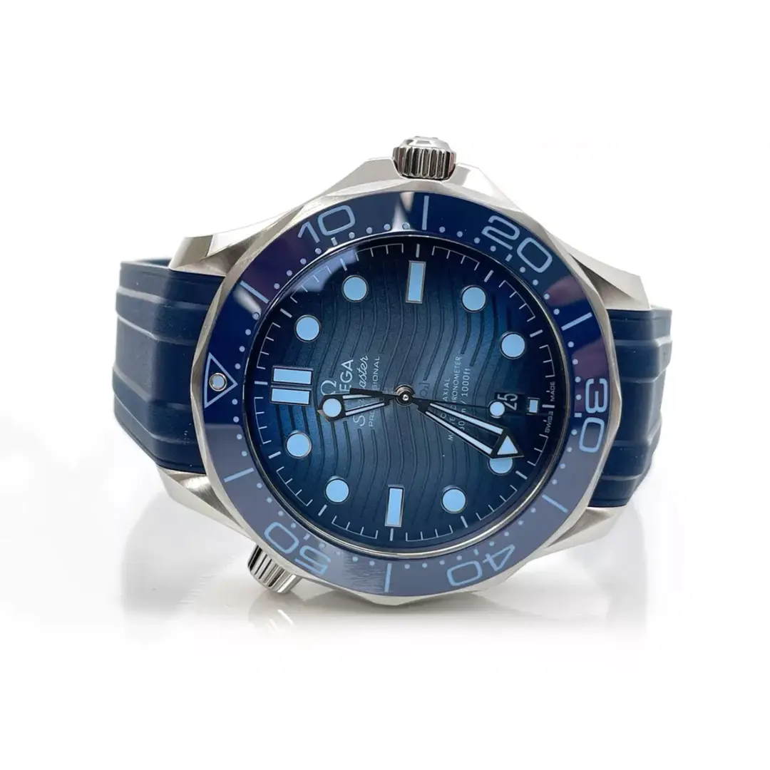OMEGA Seamaster Diver 300m 42mm Summer Blue Dial Rubber Strap Watch - Image 5