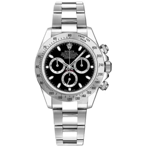 Rolex Cosmograph Daytona Steel Bezel Black Dial Men's Watch 116520-0015