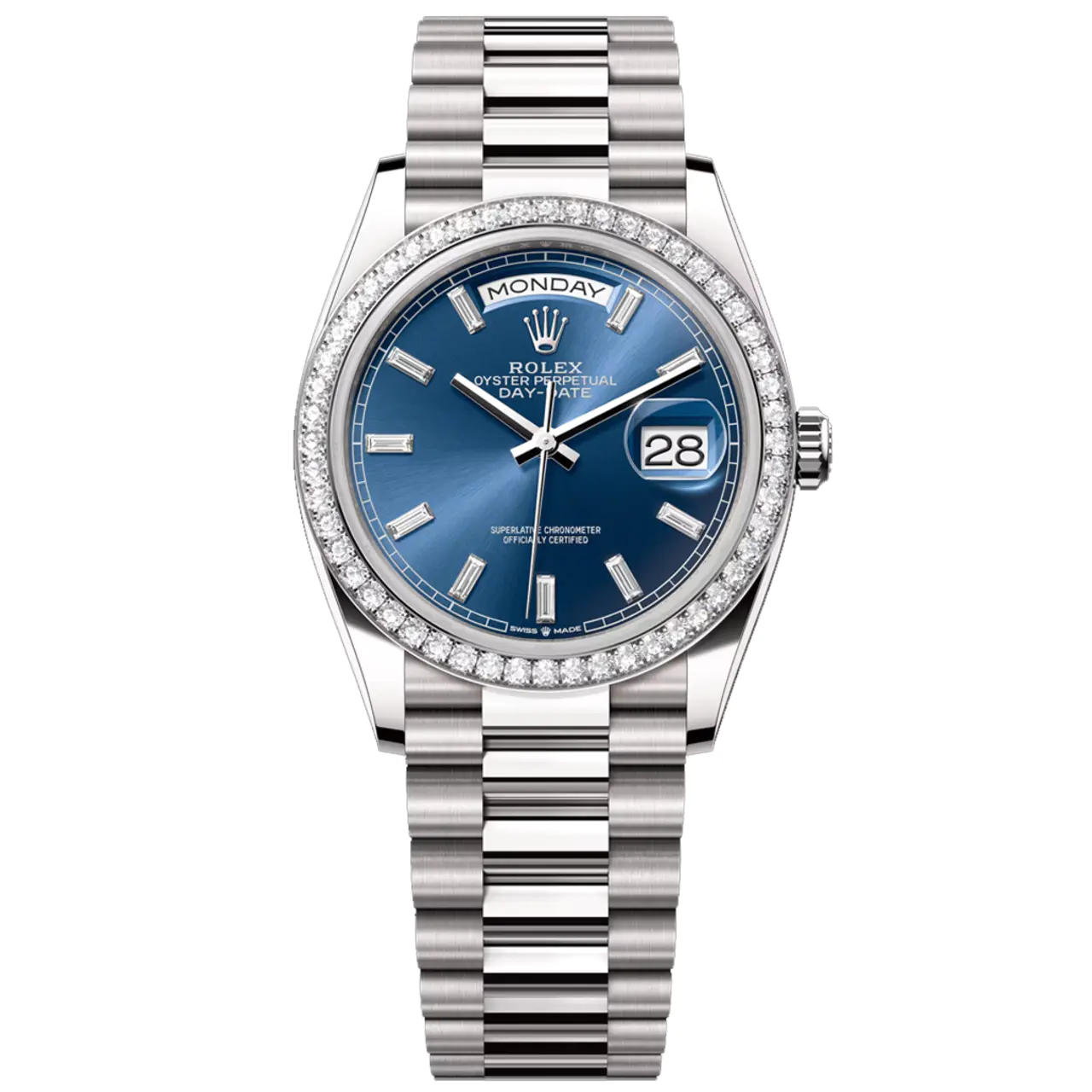 Rolex Day-Date 36 Reference 128349RBR Oyster, 36 mm, white gold and diamonds