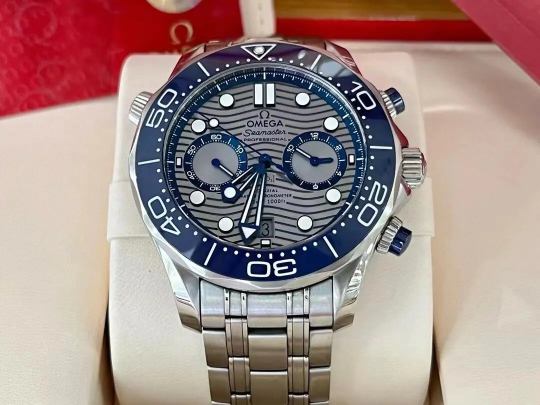 OMEGA Seamaster Diver 300m 44mm Chrome/Blue Dial Automatic Bracelet Watch - Image 3