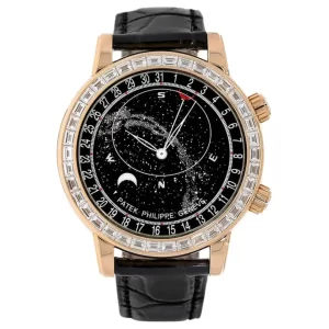 74f577ac5a254d4591a1d957a38ff5a2 Patek Philippe Grand Complications Rose Gold Gem Celestial Watch 6104R-001