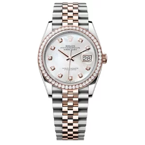 Rolex DATEJUST Oyster, 36 mm, Oystersteel, Everose gold and diamonds M126281RBR-0009