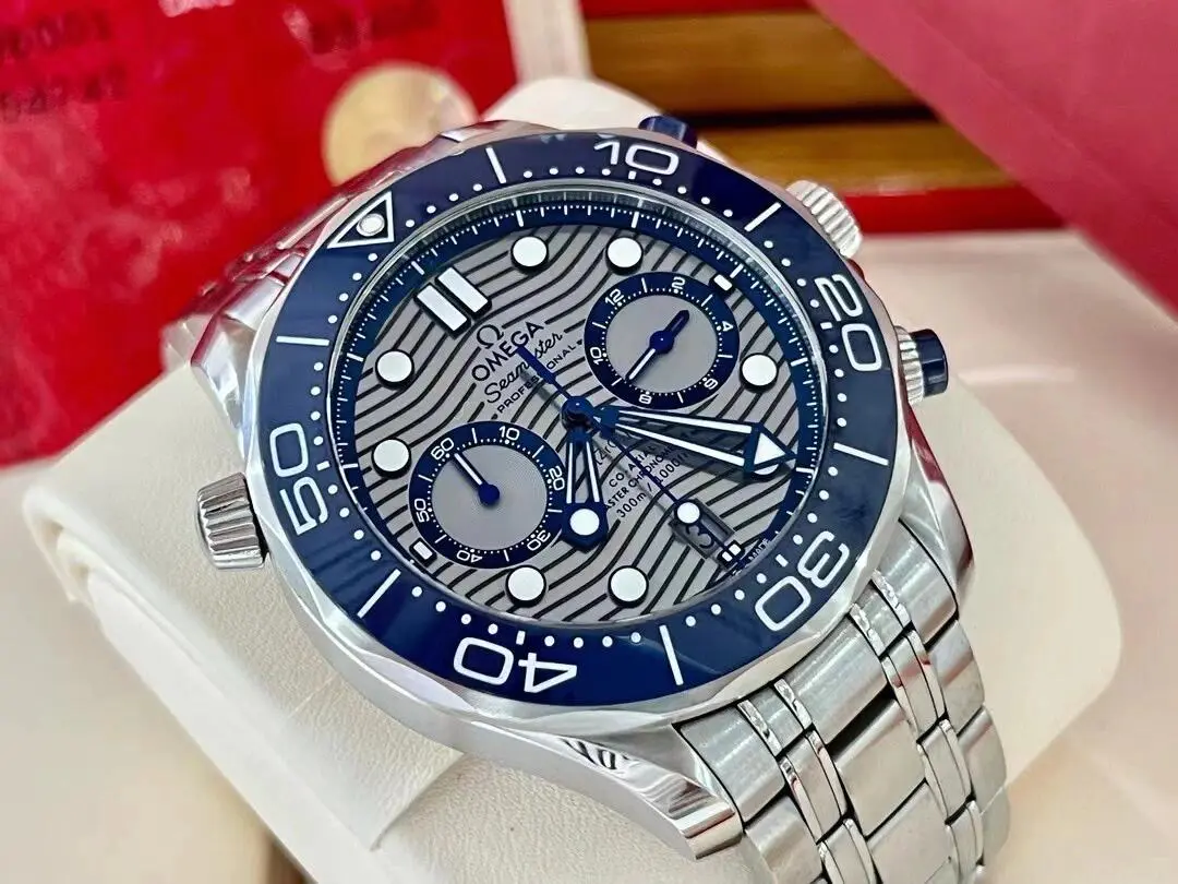 OMEGA Seamaster Diver 300m 44mm Chrome/Blue Dial Automatic Bracelet Watch - Image 4