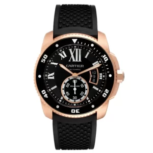 a86d8c39228b4d4682c721254799b230 CARTIER Calibre Rose Gold Black 42mm
