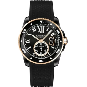 c8224861486340acb4801782ea7648ef CARTIER Calibre Rose Gold Mix Full Black 42mm