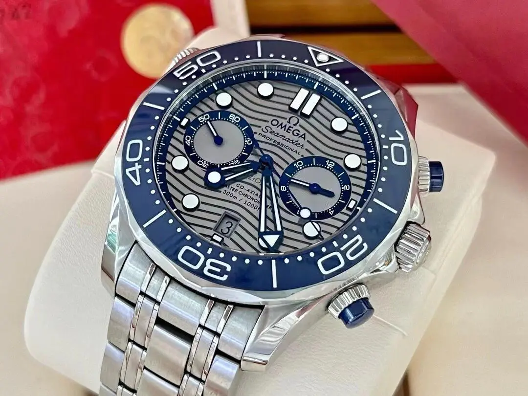 OMEGA Seamaster Diver 300m 44mm Chrome/Blue Dial Automatic Bracelet Watch - Image 6