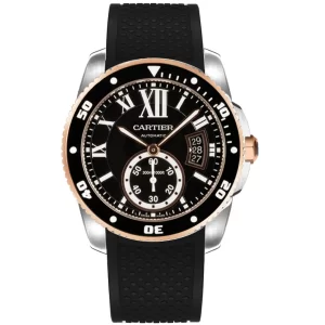e7c902df5f4545c79a2ec7b6d98c92b0 CARTIER Calibre Rose Gold Mix Black 42mm